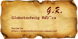 Globotschnig Róza névjegykártya